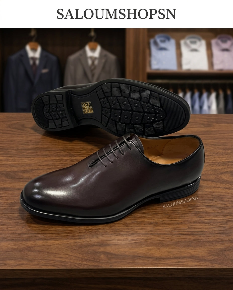 Chaussures de Ville Homme Marron en Cuir Modèle 2 Véritable Coupe carré – Pietro diMilano | Oxford Habillé