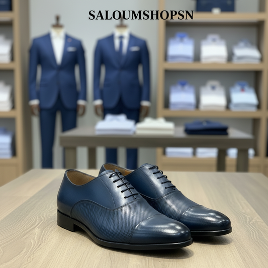 Chaussures de Ville Homme 100% Cuir Bleu model " – Style Chic et Confort Absolu Dji