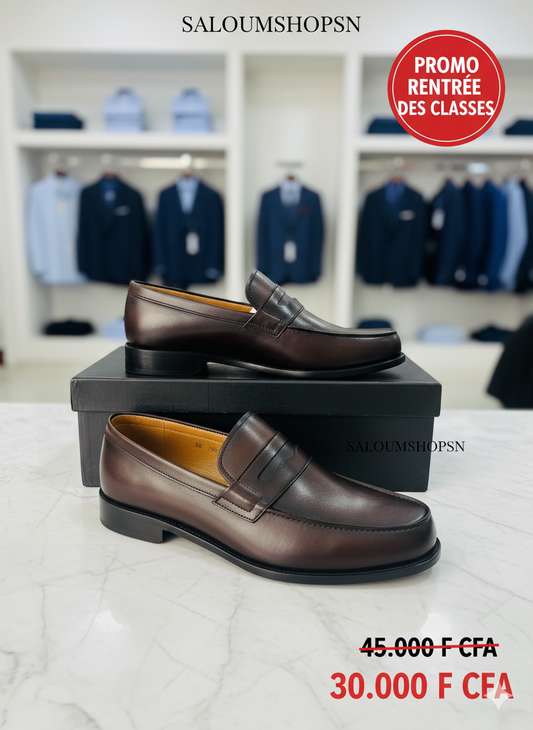 Mocassins Classiques Homme - Pierre DiMilano Marron Foncé | Cuir Véritable