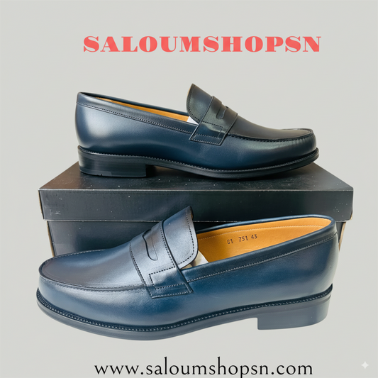 Mocassins Classiques Homme - Pierre DiMilano Bleu | Cuir Véritable
