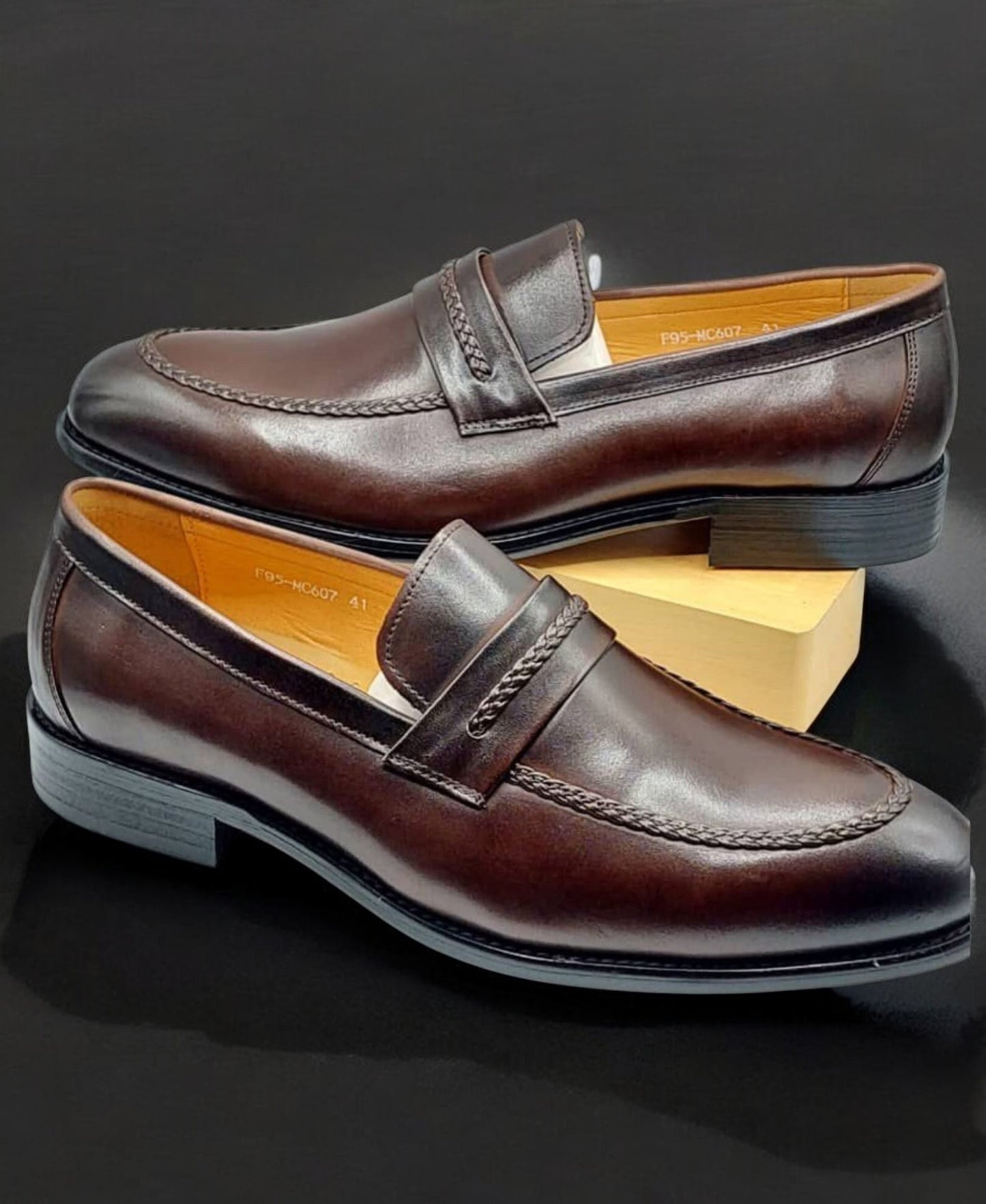 Mocassins Homme 100 % Cuir -Marron – Élégance et Confort