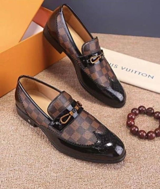 Chaussures de Ville Homme 100% Cuir Marron LV – Style Chic et Confort Absolu MH