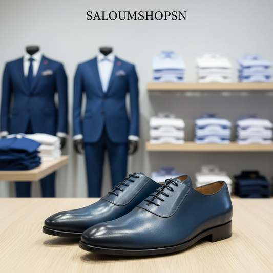 Chaussures de Ville Homme 100% Cuir Bleu model 4– Style Chic et Confort Absolu Dji