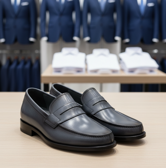 Mocassins Classiques Homme -  Gris| Cuir Véritable Dji