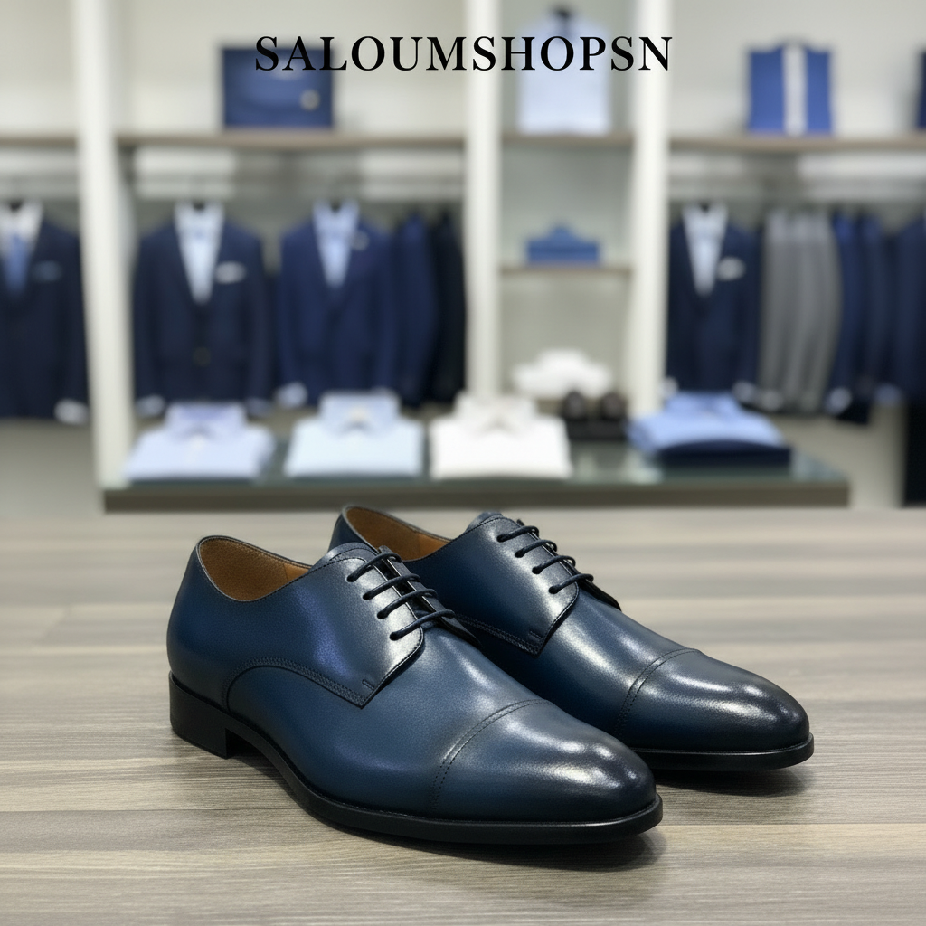 Chaussures de Ville Homme 100% Cuir Bleu model 1– Style Chic et Confort Absolu Dji