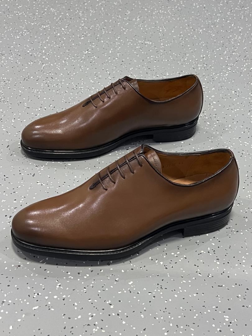 Chaussures de Ville Homme Marron Claire en Cuir Modèle 2 Véritable Coupe carré – Pietro diMilano | Oxford Habillé