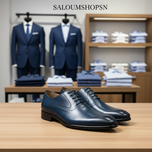 Chaussures de Ville Homme 100% Cuir Bleu model 3– Style Chic et Confort Absolu Dji