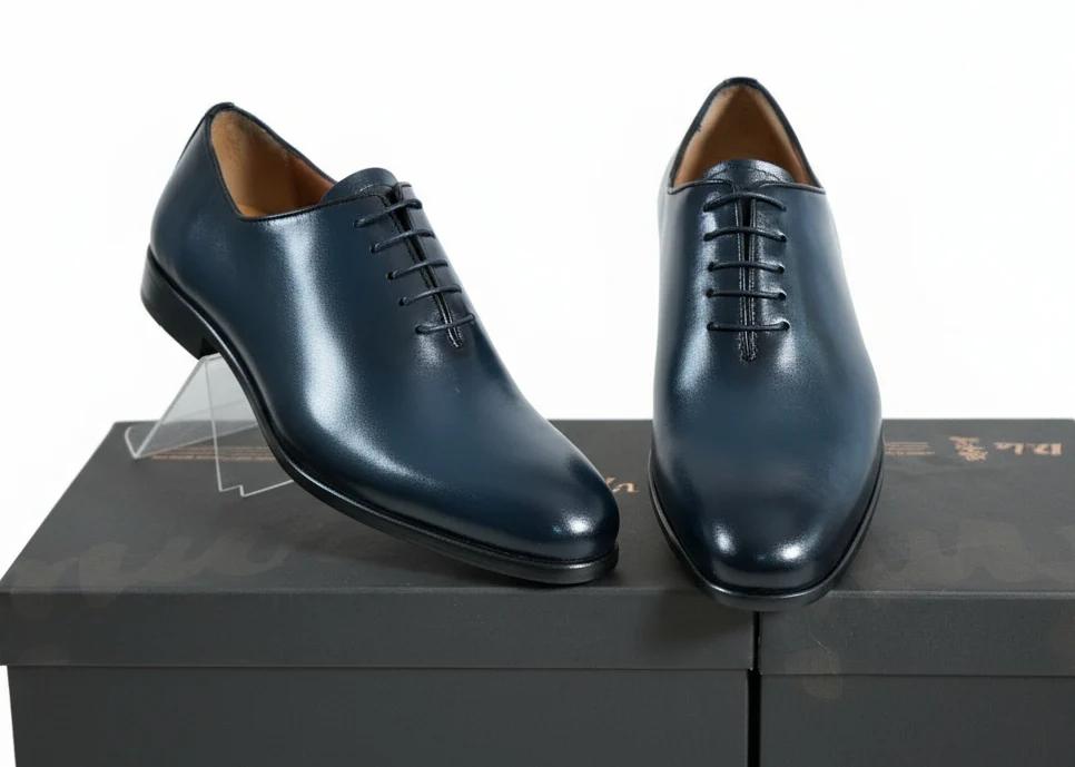 Chaussures de Ville Homme 100% Cuir Bleu model Classique – Style Chic et Confort Absolu Dji